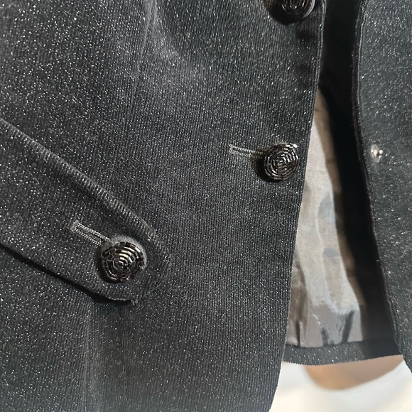 Sold.  Bisou Bisou Black Blazer with Elegant Beaded Detailing - Picture 12 of 14